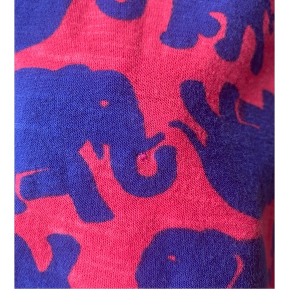 Lilly Pulitzer Pink and Blue Elephant dress. 3/4 sleeve cotton dress. Size XS - Picture 9 of 9